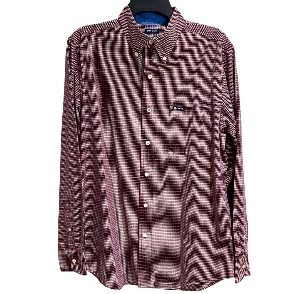 Chaps Easy Care Button Down Dress/Casual Shirt Size Medium